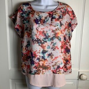 a.n.a A NEW APPROACH Multi Color Floral Blouse Size M